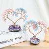 mookaitedecor Love Heart Crystal Stone Tree with Natural Amethyst Grape Base Happy Silver Tree for Home Decoration Wedding Ornament, Rose Quartz Stone & Aquamarine Stone view 4