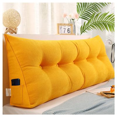 HYHMJ Reading Wedge Pillow, Triangular Rest Large Bolster Cushion Positioning Support Wedge Headboard Lumbar Cushion, with Removable Cover, for Day Bed & Bunk Bed,B,100 * 50 * 20cm