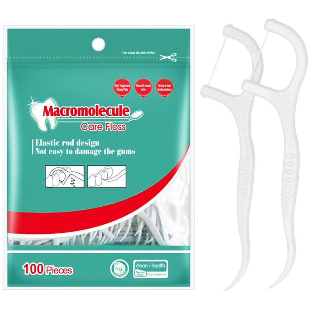 GeekerChip Dental Floss Sticks,100pcs Floss Picks,Toothpicks,Teeth Cleaning,Perfect for Family,Hotel,Travel