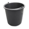 12L Ltr Litre Black PP Plastic Bucket Container - Metal Handle + Measuring Lines view 1