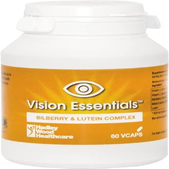 Vision Essentials. Food Supplement with Bilberry and Lutein Complex 60 Veg caps Vegan Formula