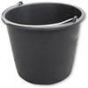 16L Ltr Litre Black PP Plastic Bucket Container - Metal Handle + Measuring Lines view 1