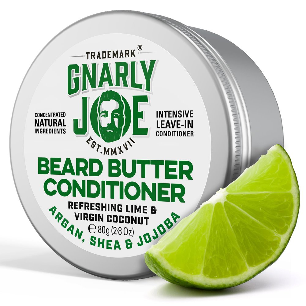 Gnarly Joe Beard Butter Leave-In Conditioner - 80g Natural Beard Conditioner with Coconut, Argan & Shea Butter - Leave-In Beard Softener & Hydrating Moisturiser for Mens Beard Care - Made in UK