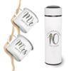 10 Year Anniversary Flask and Mug Set, Ten Year Anniversary, Gift for Wife, Husband, Mr and Mrs Gift view 1