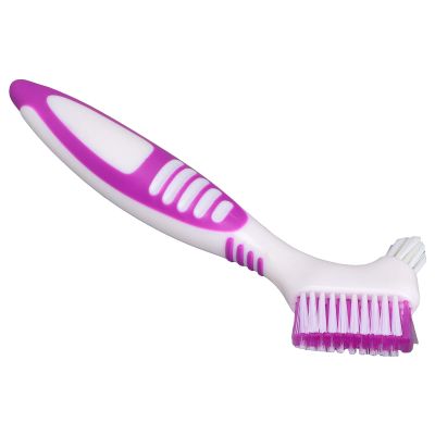 Denture Brush, False Teeth Cleaning Brush Extend Denture Long Lasting Plastic Safe on Both Sides for False Teeth Cleaning