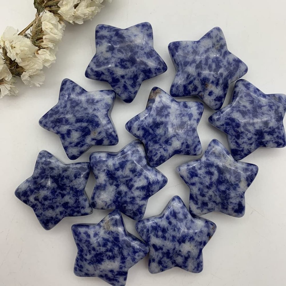 Crystal Healing Meditation Decoration Natural Blue Sodalite Quartz Crystal Polished Star Shaped Stones Specimen Home Decoration Natural and Healing Crystals Home Decor Beautiful Gifts ( Size : 1pc )