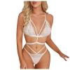 UIVHLW Chemises & Negligees Women's Underwear Lace Perspective Costumes Hollow Out Clothes White view 1