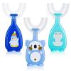 Pinenuts 3 Pack Kids U-Shaped Silicone Manual Toothbrush, Whole Mouth Toothbrush for Kids Toddler Baby (2-6 Years, Blue) view 1