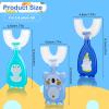 Pinenuts 3 Pack Kids U-Shaped Silicone Manual Toothbrush, Whole Mouth Toothbrush for Kids Toddler Baby (2-6 Years, Blue) view 2