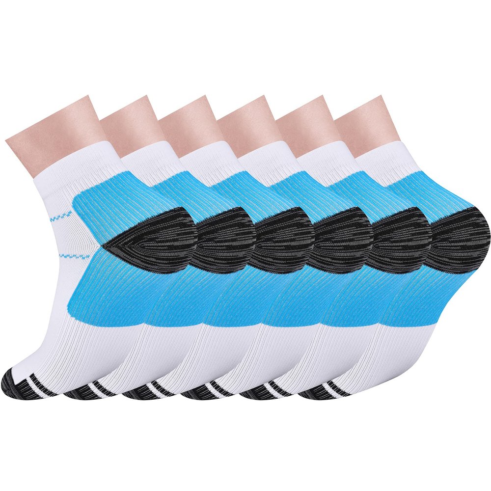 Pnosnesy 3/6/7 Pairs Compression Socks for Men & Women Plantar Fasciitis Socks Low Cut Sports Socks Athletic Socks with Arch Support Plantar Fasciitis