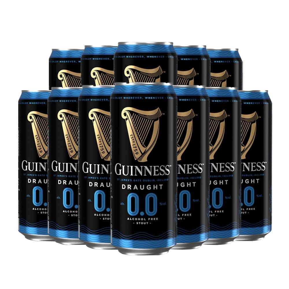 Guinness Draught Alcohol Free Stout 440ml Cans (12 Pack) - 0.0% ABV - Alcohol Free Beer Gifts for Men, Birthday Gifts for Men and Women, For Her, Non-Alcoholic Beers and Lagers Offers