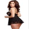 Women Lace Detailed Fancy Nightgown Black (Medium) view 2