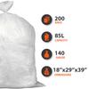 200 Large Strong Clear Bin Bags (18 x 29 x 39 Inches) - Plastic Recycling Bin Liners - 140 Gauge Trash Bags for Rubbish, Waste, Refuse & Dustbin Sacks - 85 Liters view 2