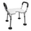 V3VOGUE Shower Stool, Shower Chair with Hygiene Cut Out & Armrests, 6 Heights Adjustable Bath Stools, Elderly Bathroom Shower Bench, Aluminium Bathroom Chairs (Color : Large suction cup feet) view 1