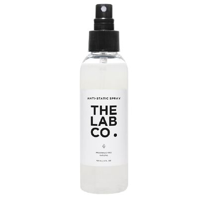 The Lab Co. Anti Static Solution Spray 150ml. Removes static and clinging. A static remover for all fabrics. Stops friction between clothing.
