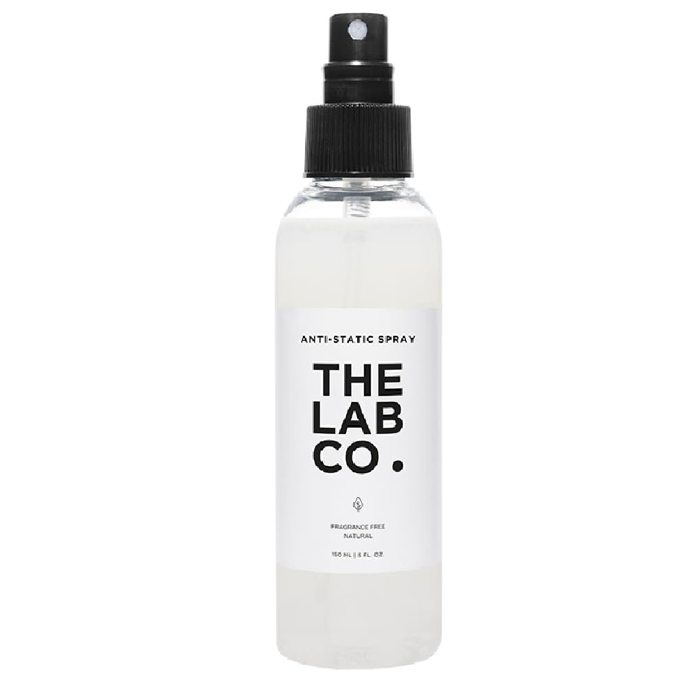 The Lab Co. Anti Static Solution Spray 150ml. Removes static and clinging. A static remover for all fabrics. Stops friction between clothing.