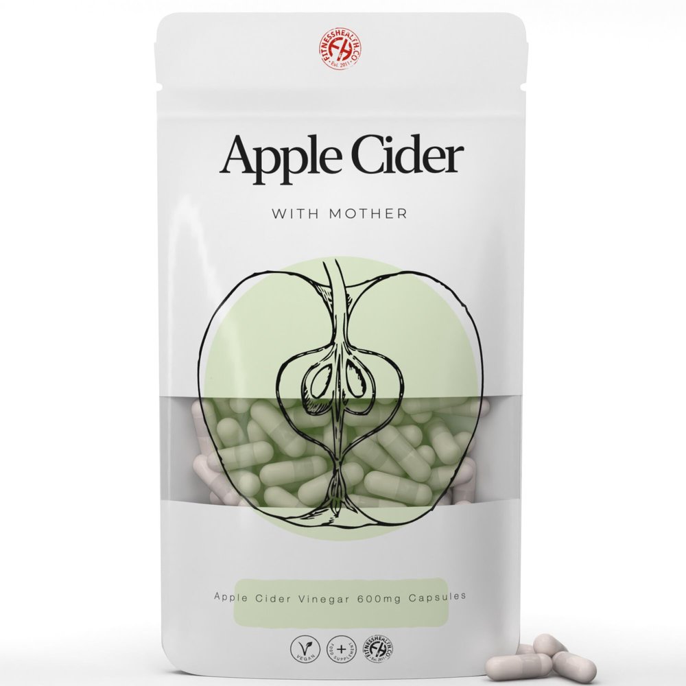 Apple Cider Vinegar with Mother 60 Capsules - Appetite Suppressant - Vegan - Vegetarian - 600mg - UK Made