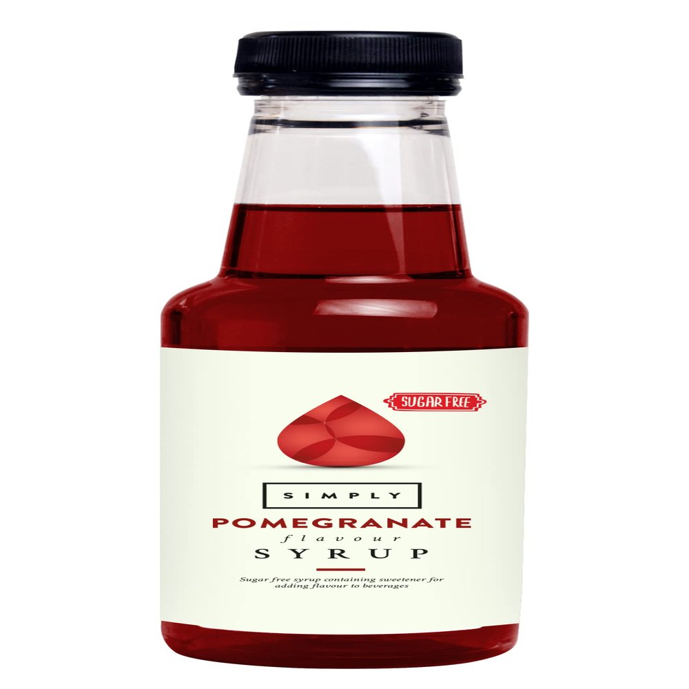 Simply Sugar Free Pomegranate Syrup, Low Calorie, Vegan & Nut Free Flavoured Syrup for Coffee, Cocktails & Baking (250ml)