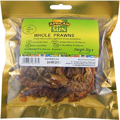 African Sun Whole Prawns 40g Box of 10