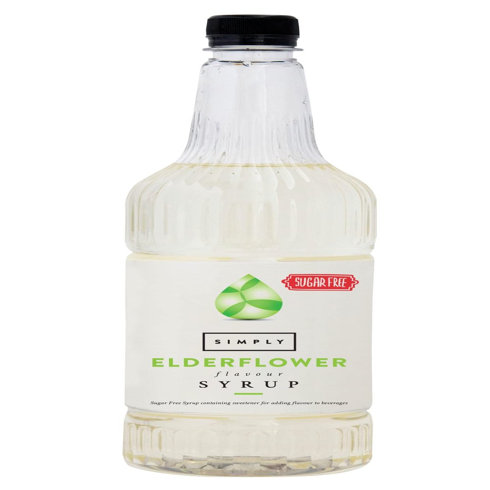 Simply Sugar Free Elderflower Syrup, Low Calorie, Vegan & Nut Free Flavoured Syrup for Coffee, Cocktails & Baking (1 Litre)