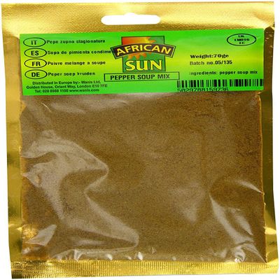 African Sun Pepper Soup Mix 70g Box of 10