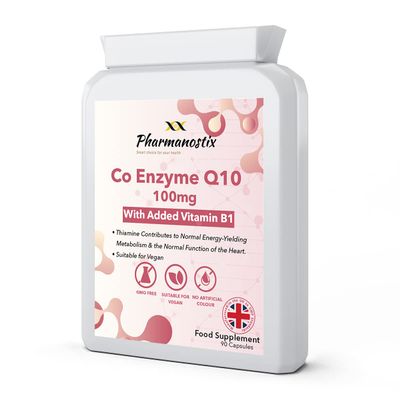 CoEnzyme Q10-100mg CoQ10 Supplement -90 Capsules - High Strength Naturally Fermented Trans Form Co Enzyme Q10 - Enhanced with Vitamin B1 to Support Healthy Heart Function and Energy Metabolism