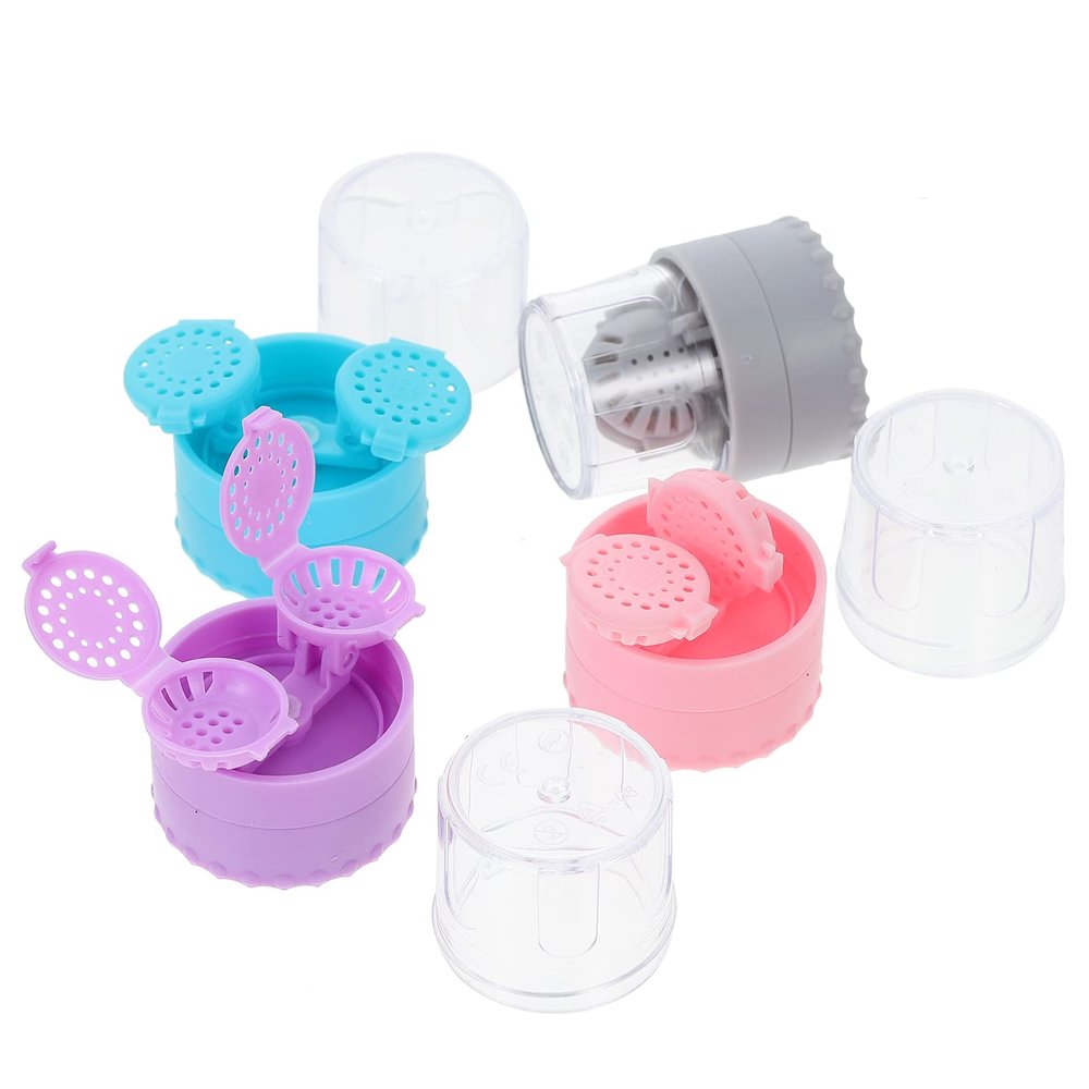EXCEART 4pcs Portable Contacts Lens Cleaning Device Cleaning Box for Glasses Lens Case Spray Function for Travel and Daily Use