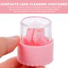 EXCEART 4pcs Portable Contacts Lens Cleaning Device Cleaning Box for Glasses Lens Case Spray Function for Travel and Daily Use view 3