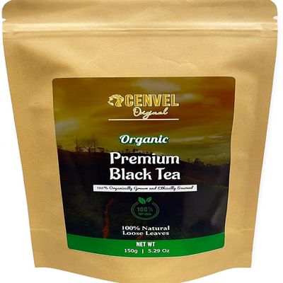 CENVEL Organic Loose Leaf Luxury Ceylon Black Tea | Freshly Harvested | 100% Pure & Natural Leaves | Eco Friendly Packaging