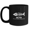 Black Coffee Mug Tea Chocolate Fishing OCFD Obssesive Compulsive Fishing Disorder Pet Lovers Memorial Presents Gifts Black Cool Coffee Mug view 1