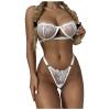 UIVHLW Chemises & Negligees Costumes See Through Lace Women's Temptation Lingerie Set Nightwear White view 1