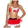 Chemises & Negligees Corset Bra Christmas Red Lingerie See Through Lace Plush Women's Clothing view 2