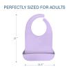 We&Life Silicone Adult Bib for Elderly, Men and Women - Washable With Food Catcher, Lilac Purple (Large), Large - 14.5in(w) x 21in(h) view 3