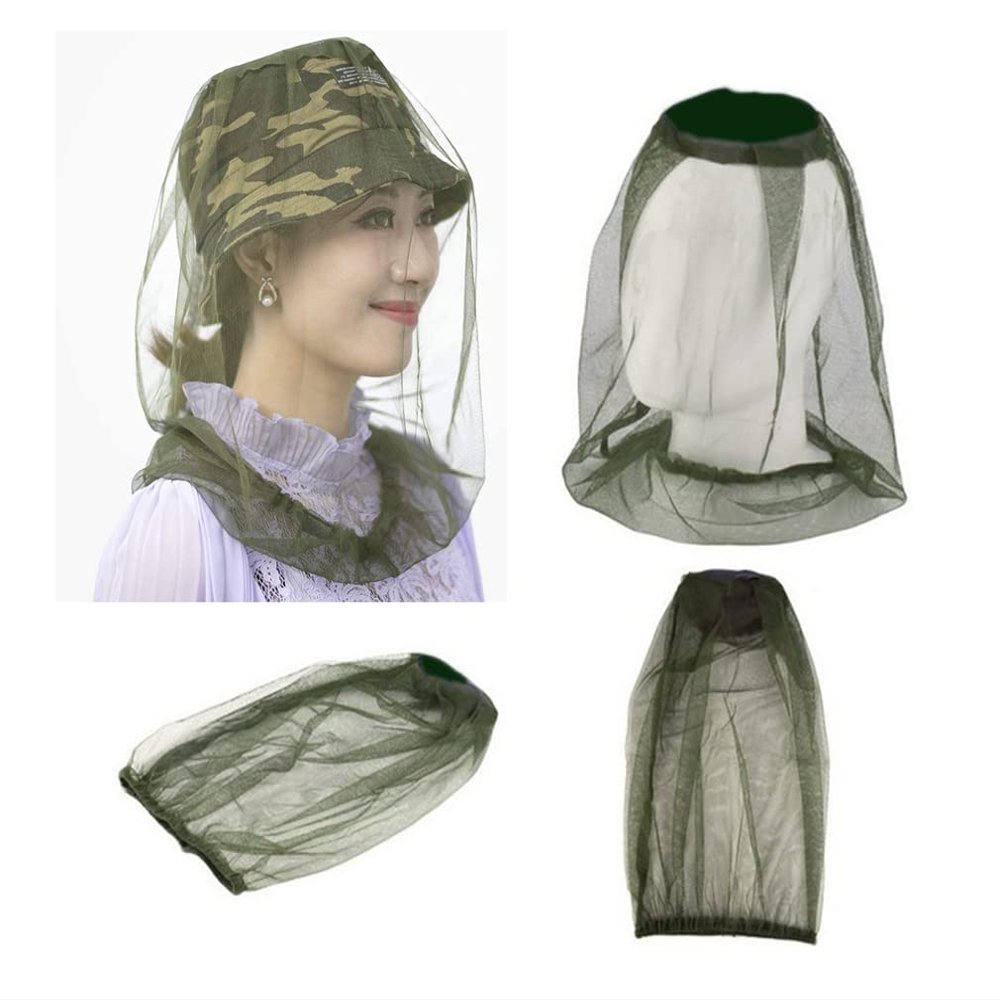 Tounlinx Mosquito Head Net, 4 Pcs, Extra Fine Holes, Insect Netting, Bug Face Shield, Protection for no See um Midges Gnats