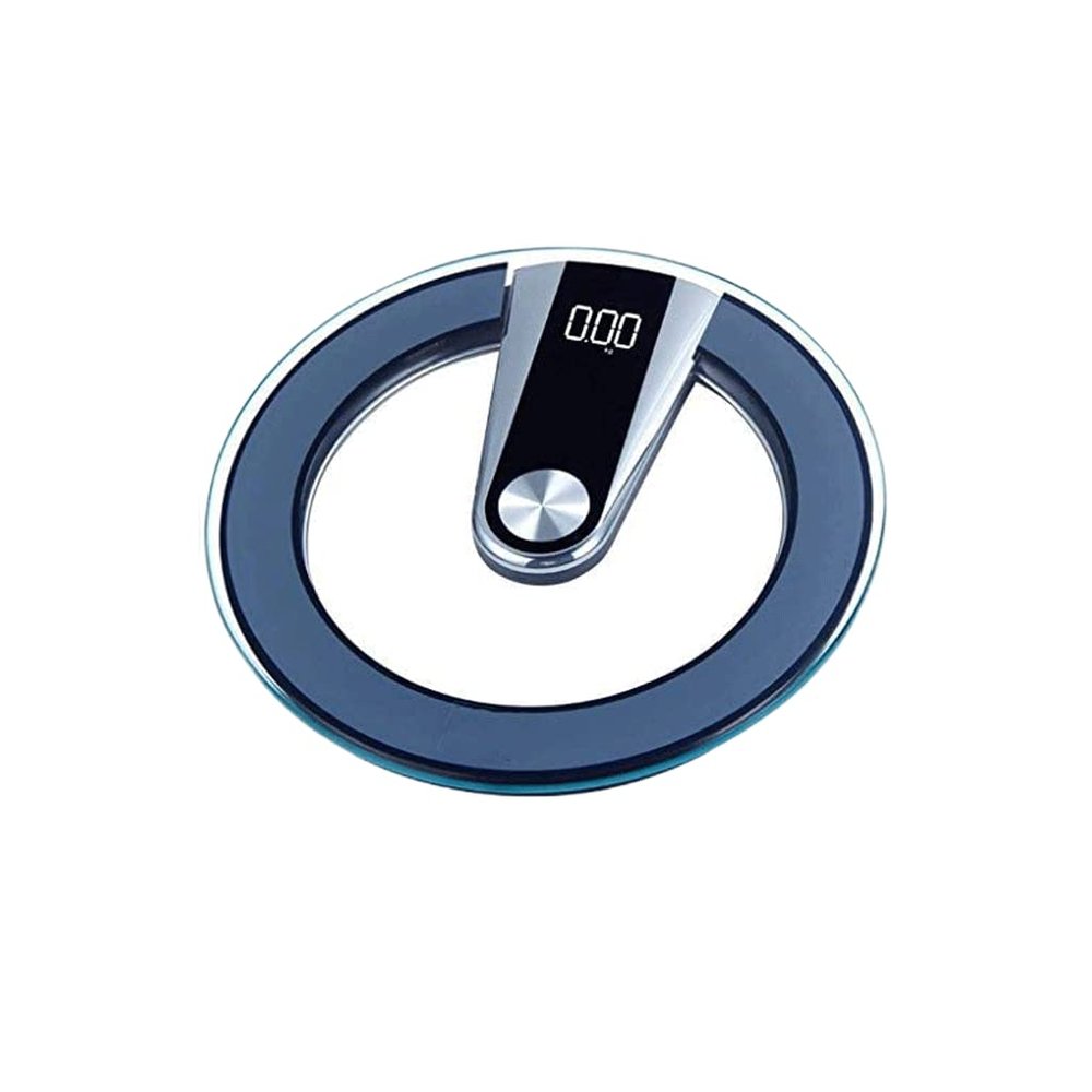 digital smart scale Glass Lcd Bluetooth Scale Round Scale Body Fat Weighing Digital Electronic Personal Scale,for Men Women Children (Size: 13.9 * 13.9inches) bathroom scale