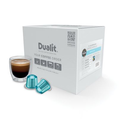 Americano Recyclable Aluminium Coffee Capsules by Dualit - Compatible With Nespresso - 50 Servings - 5 X 10 Pk - 50 Servings of Premium Eco Friendly Coffee Pods - 100% Recyclable Fairtrade Capsules