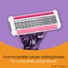 Bic Click 5 Soleil Refillable Women's Razor, 40% Recycled Plastic Handle with Rubber Grip, 10 x 3-Blade Refills, Lubricating Strip - Bundle of 1+10, Purple view 3