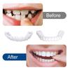 1 Pairs Instant Veneers Dentures Fake Teeth Braces Whitening Cosmetic Tooth Snap On Veneers Teeth Top and Bottom Smile Veneers Teeth Upper and Lower False Teeth for Men and Women view 4