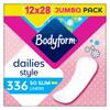 Bodyform Dailies So Slim Panty Liners, 336 (12 x 28 Packs) Lightly Scented, Breathable, Flexible, Individually Wrapped Liners view 1