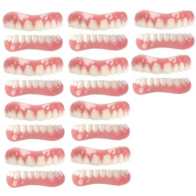 XZLZMD Dentures Silica Top Bottom Dental Prostheses Lnstant repair of Cracked or Missing Dental Prosthesis Cosmetic Natural Color Temporary Prosthesis Teeth Veneer,10 pairs