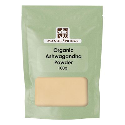 Organic Ashwagandha Powder 100g by Manor Springs Organic