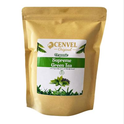 CENVEL Organic Supreme Loose Green Tea Leaves | 100% Pure & Natural | Single Origin | Premium Large-Leaf | Rich in Antioxidants (350g, Organic Green Tea)