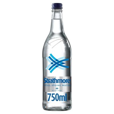 240 x Strathmore Still Spring Water 750ml Glass Bottles with 500 Paper Straws