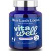 Vitawell Hair Lush Locks Gummies - Hair Growth + Skin + Nails Vitamins Chews | Complex Formula 5000g Biotin + Zinc + Vitamin A, D3, C, B12 | 60 Berry Burst Flavour | Supplement for Men & Women view 1