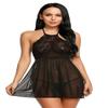 Tongari Women Lingerie Mini Lace Babydoll Nightwear Mesh Sleepwear (g-String Panty) Black Free-Size view 1