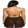 Tongari Women Lingerie Mini Lace Babydoll Nightwear Mesh Sleepwear (g-String Panty) Black Free-Size view 2