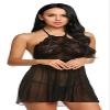 Tongari Women Lingerie Mini Lace Babydoll Nightwear Mesh Sleepwear (g-String Panty) Black Free-Size view 3