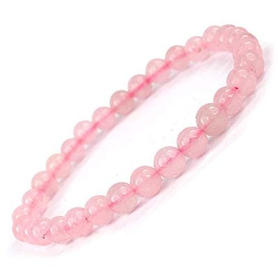 Aport Presents Natural Rose Quartz Bracelet 6 Mm Crystal Stone Bracelet Round Shape for Reiki and Crystal Stones #Aport-4428