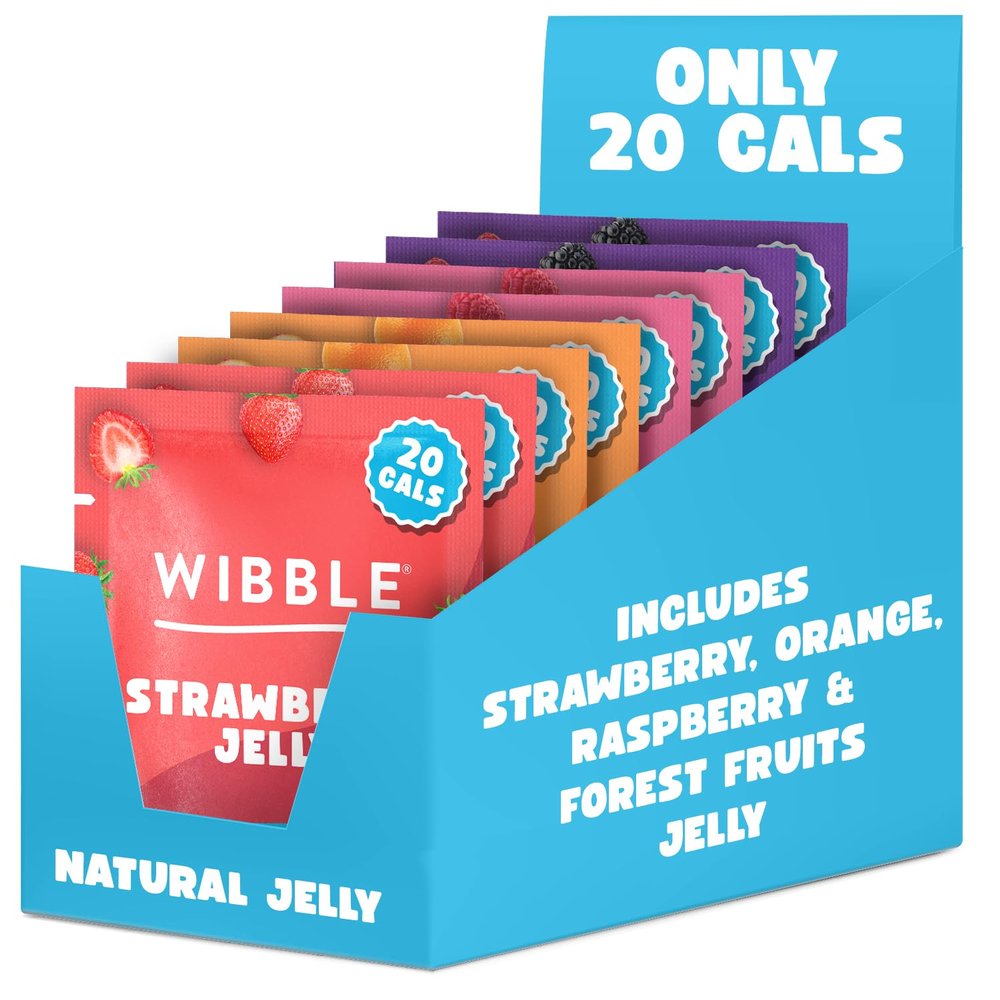 Wibble Natural Crystals, 8 pack, Variety Pack, Quick Set, Low Sugar, Plant-Based, Low Calorie, Jello, Jelly Powders, Serves 4, Vegan Jelly Powder, Vegetarian Jello, Sweets, Vegan Sweets 57g