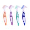4 Pieces Denture Cleaning Brush Double Sided Denture Toothbrushes Portable False Teeth Brush, 4 Colors view 1